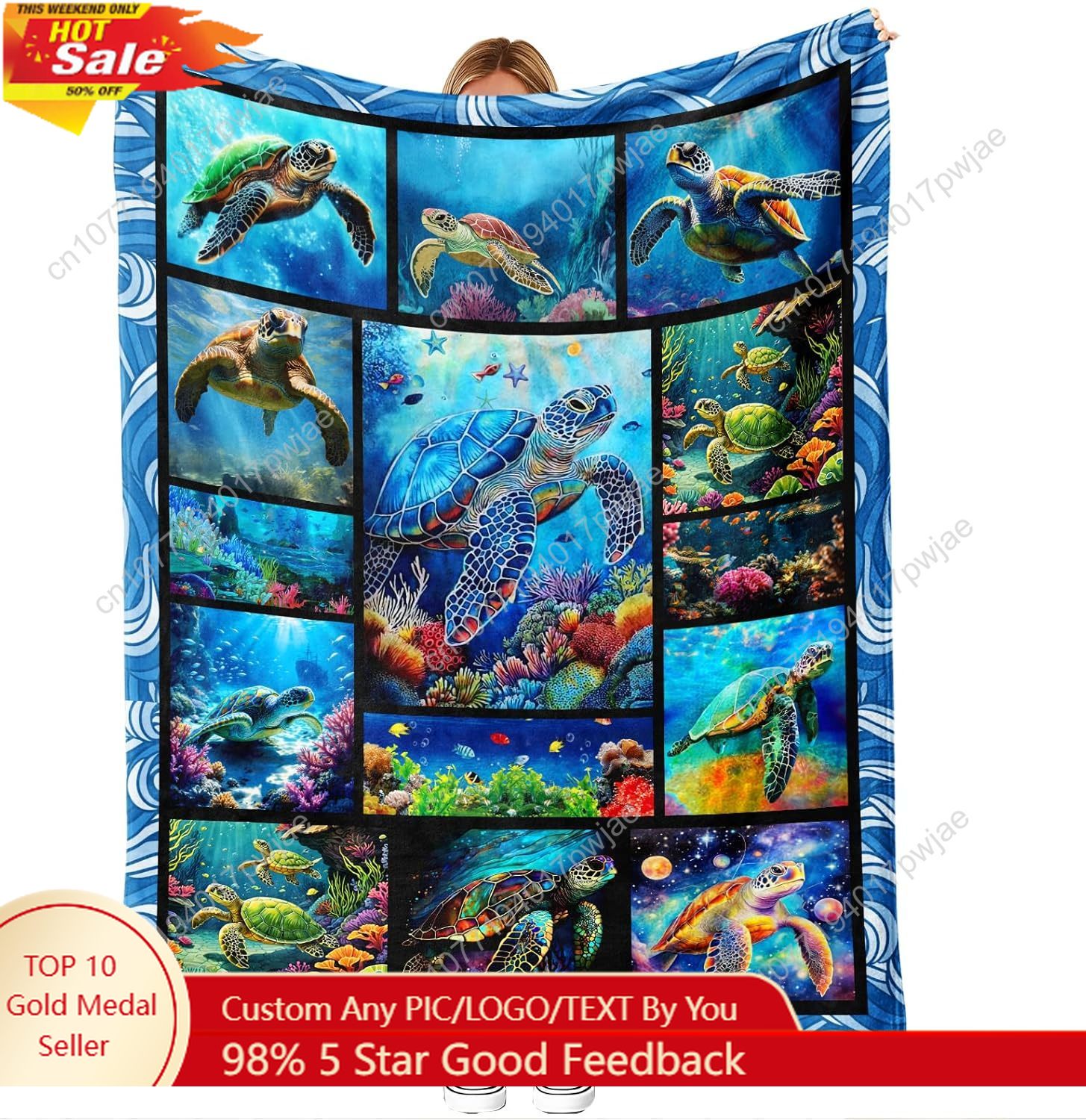 Home Textiles Towel - Zeeschildpad Flanel Gooi Deken Zacht Gezellig