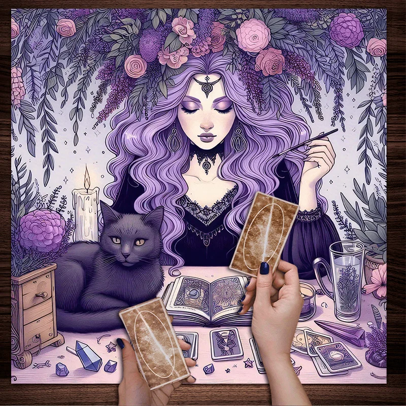 Home Textiles News - Blauweregen Heks Tafelkleed Tarot Waarzeggerij Zwarte