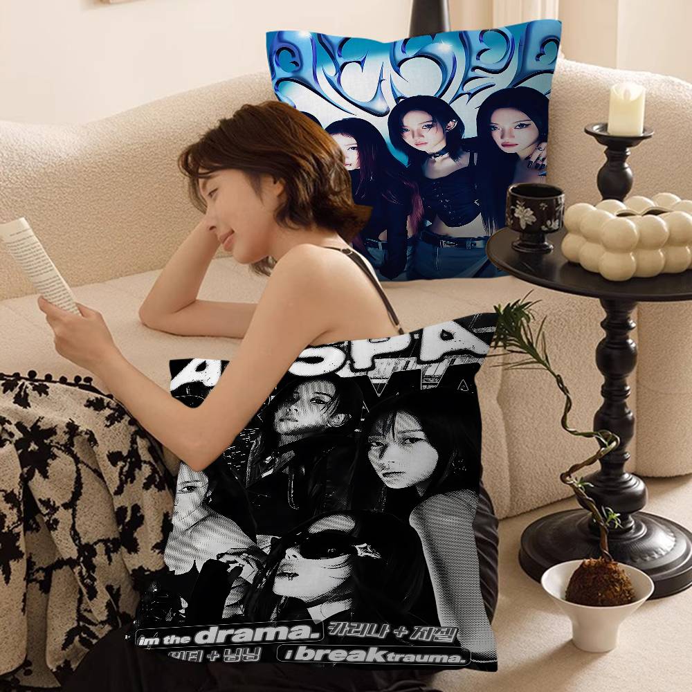 Home Textiles Group - Girl Group Kpop A-Aespa Kantoor Kussen