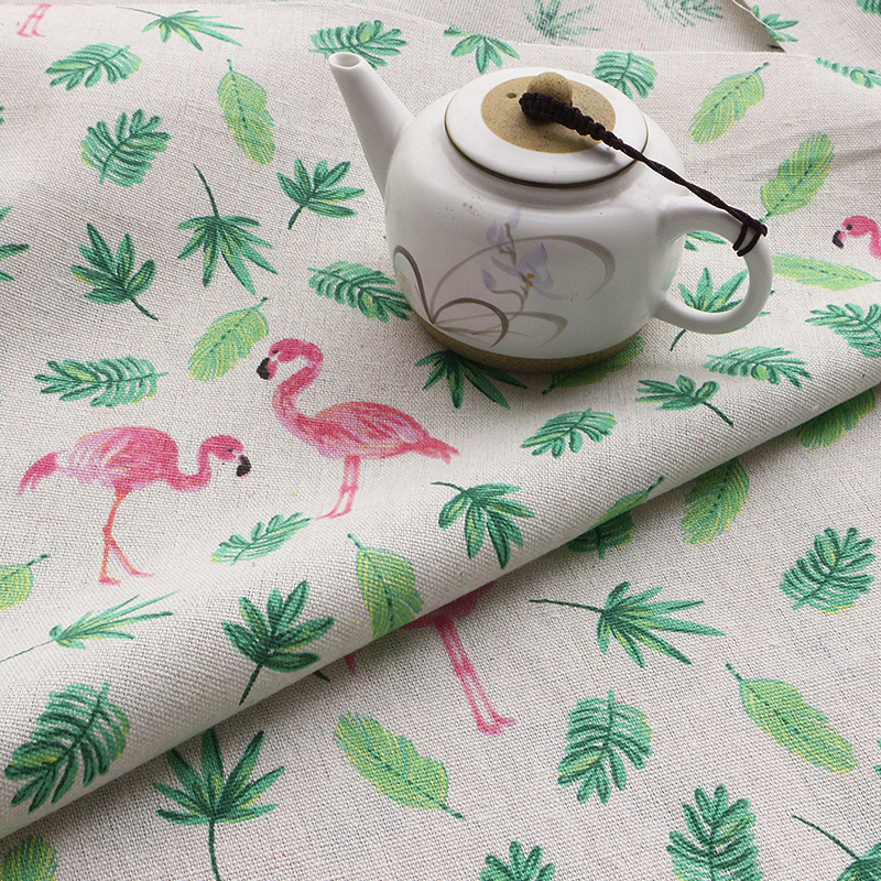 Flamingo bedrukte katoenen lin - Hot Home Of Textiles recensie en prijs