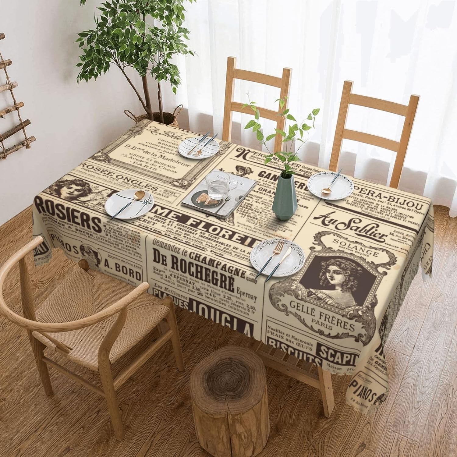 Vintage Parijs Frankrijk krant - Home Textiles News recensie en prijs