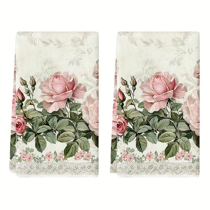 2 stuks, vintage kanten roze r - Home Textiles Towel recensie en prijs