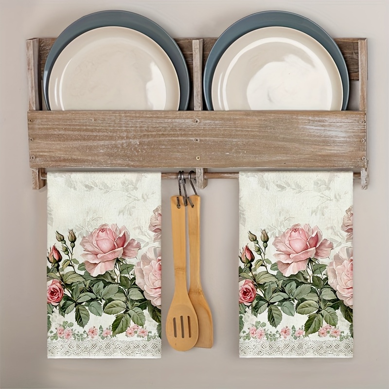 2 stuks, vintage kanten roze r - Home Textiles Towel recensie en prijs