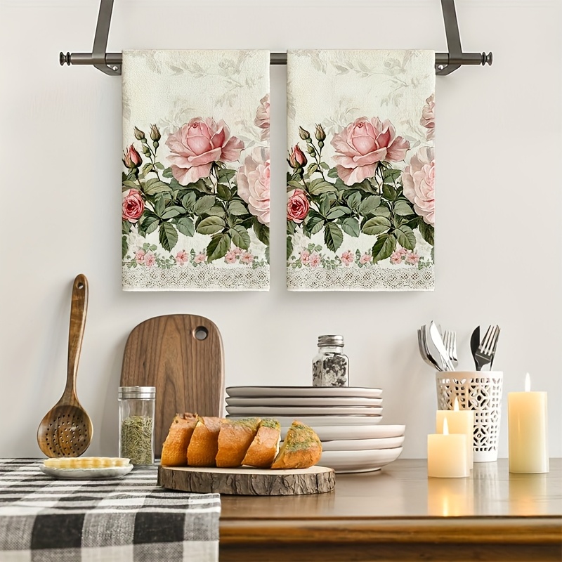 2 stuks, vintage kanten roze r - Home Textiles Towel recensie en prijs