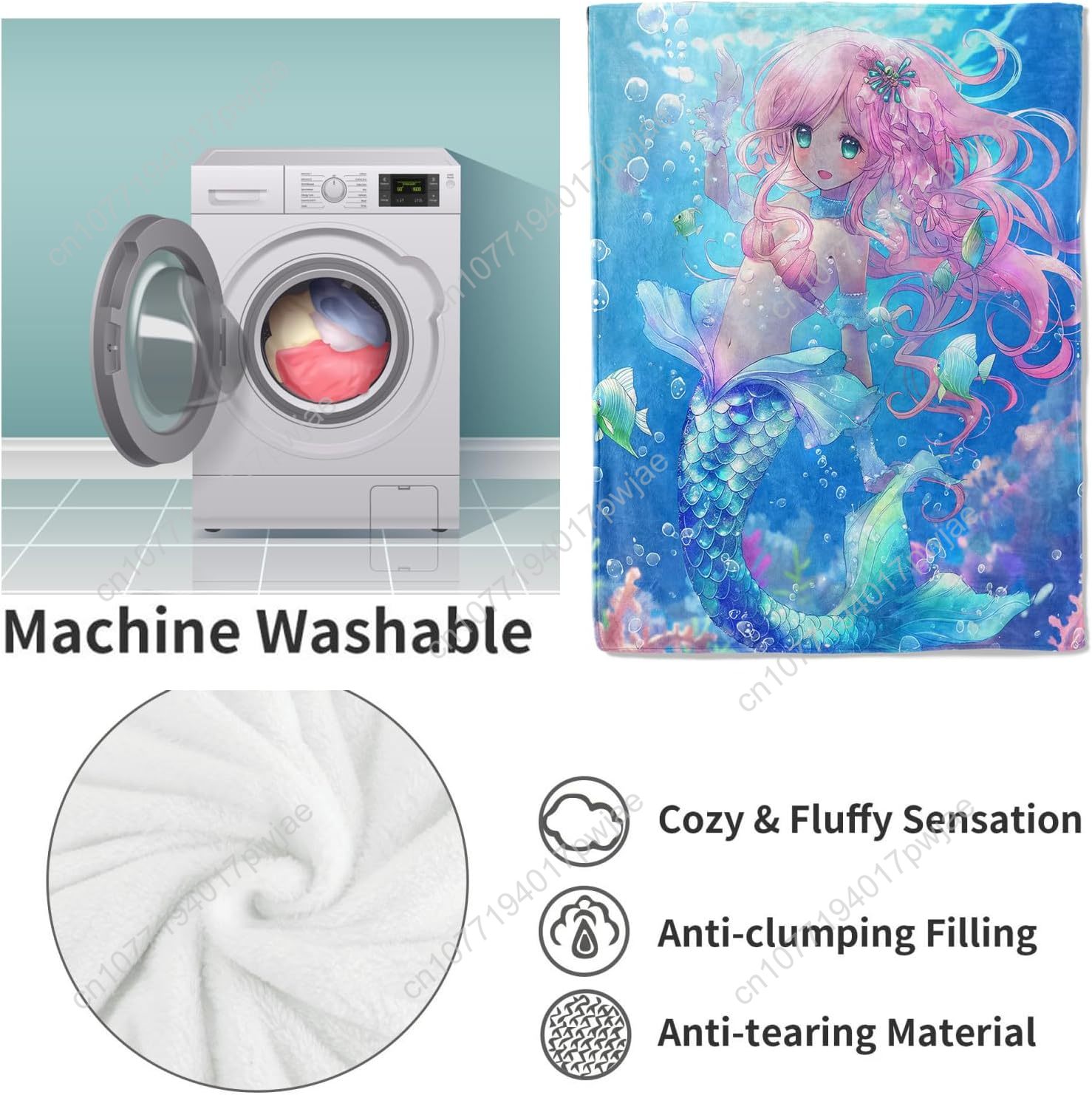 Leuke Zeemeermin Deken Cartoon - Home Textiles Towel recensie en prijs