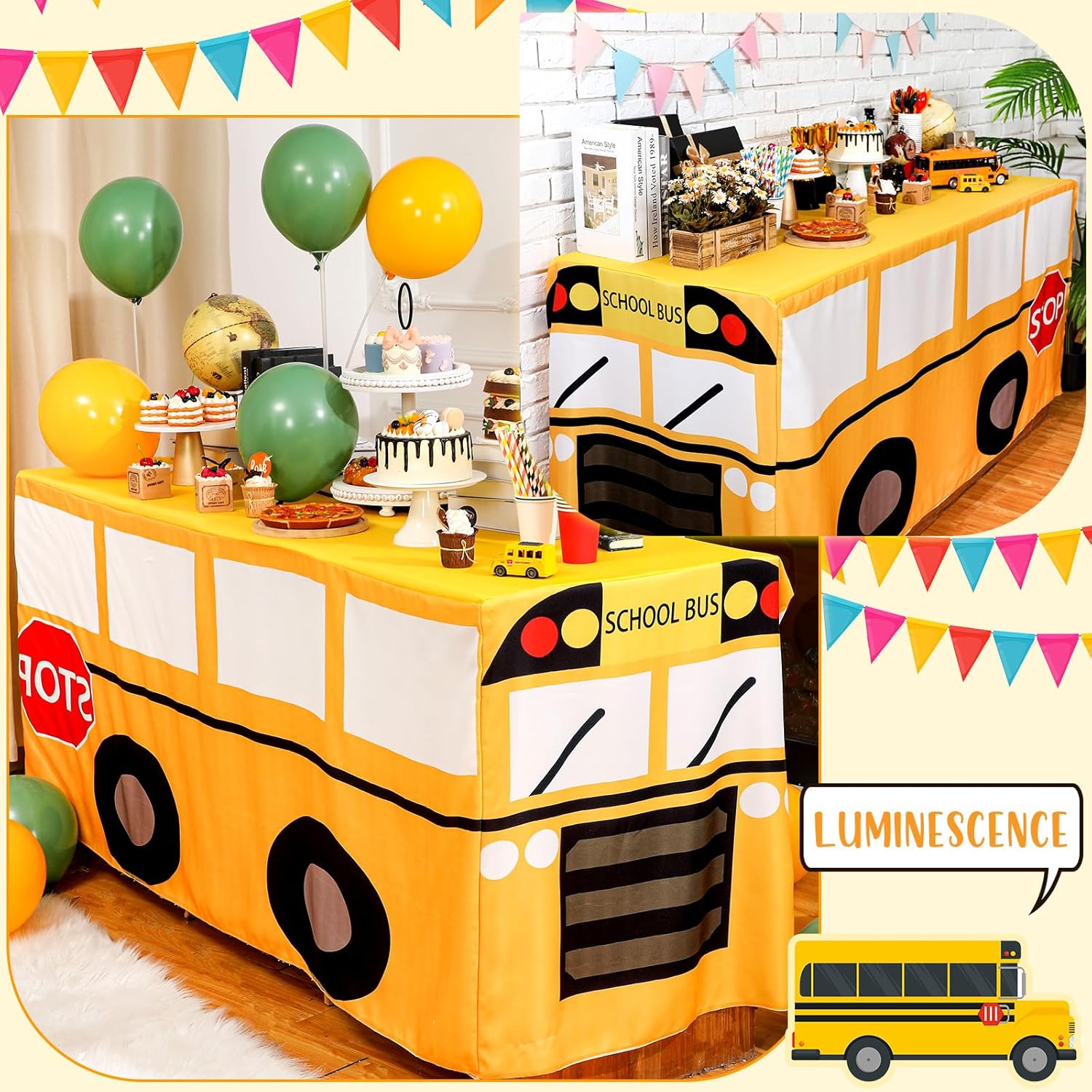 Cartoon schoolbus tafelkleed v - Home Textiles News recensie en prijs