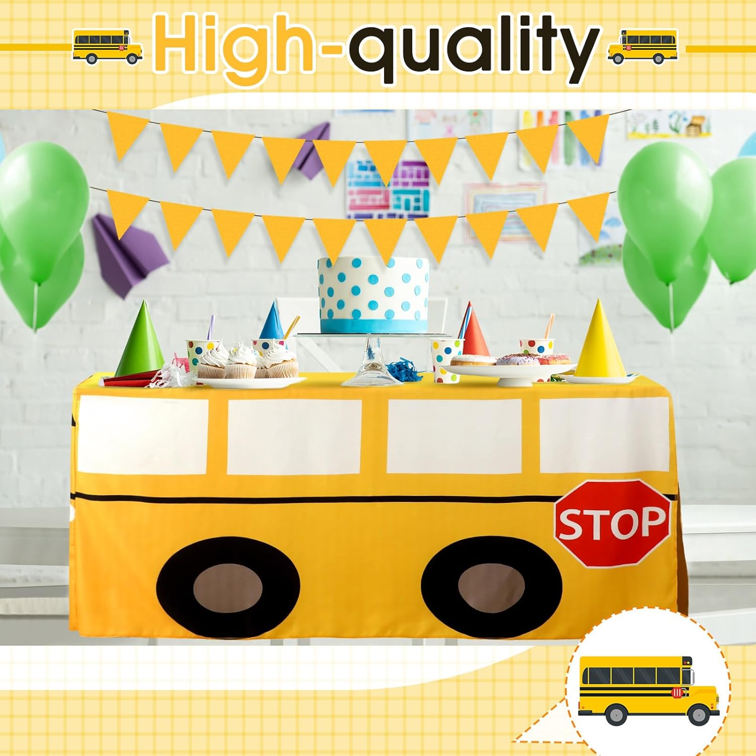 Cartoon schoolbus tafelkleed v - Home Textiles News recensie en prijs